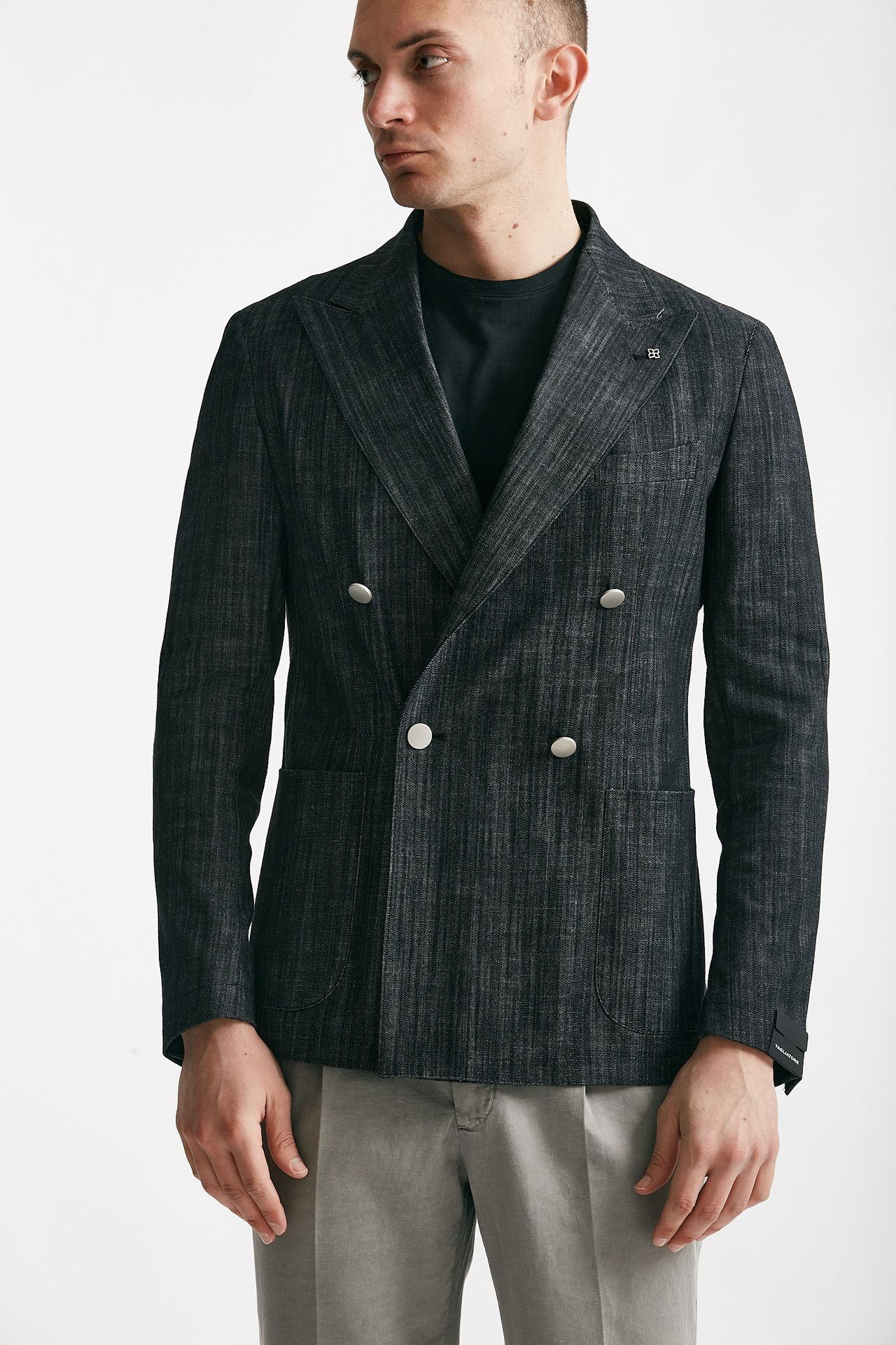 giacca doppiopetto montecarlo in denim nero men Tagliatore - 5