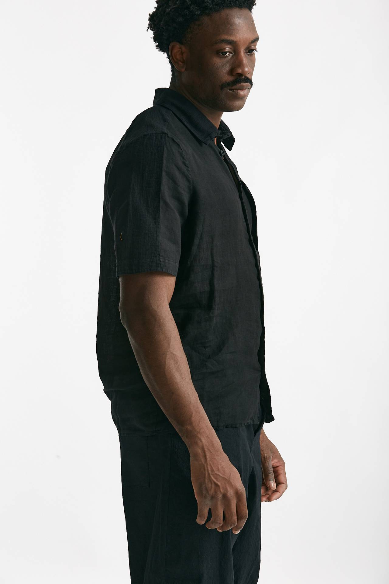 camicia in lino nero men Transit uomo - 4