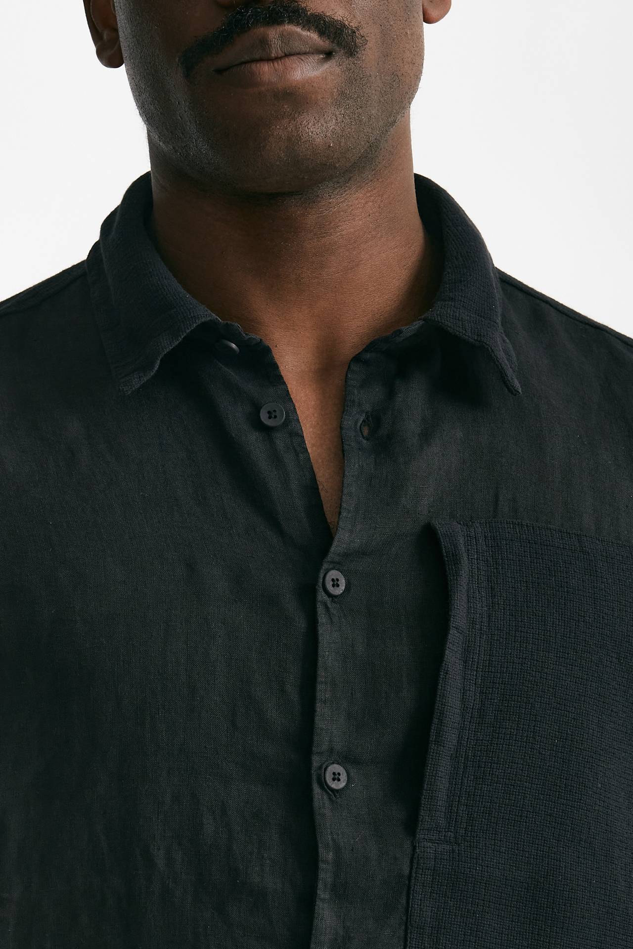 camicia in lino nero men Transit uomo - 5
