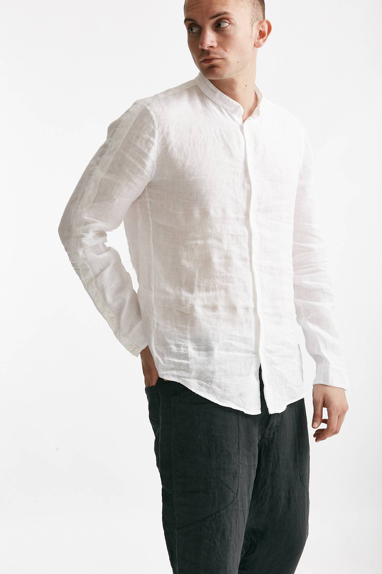 camicia in lino bianco men Transit uomo - 4