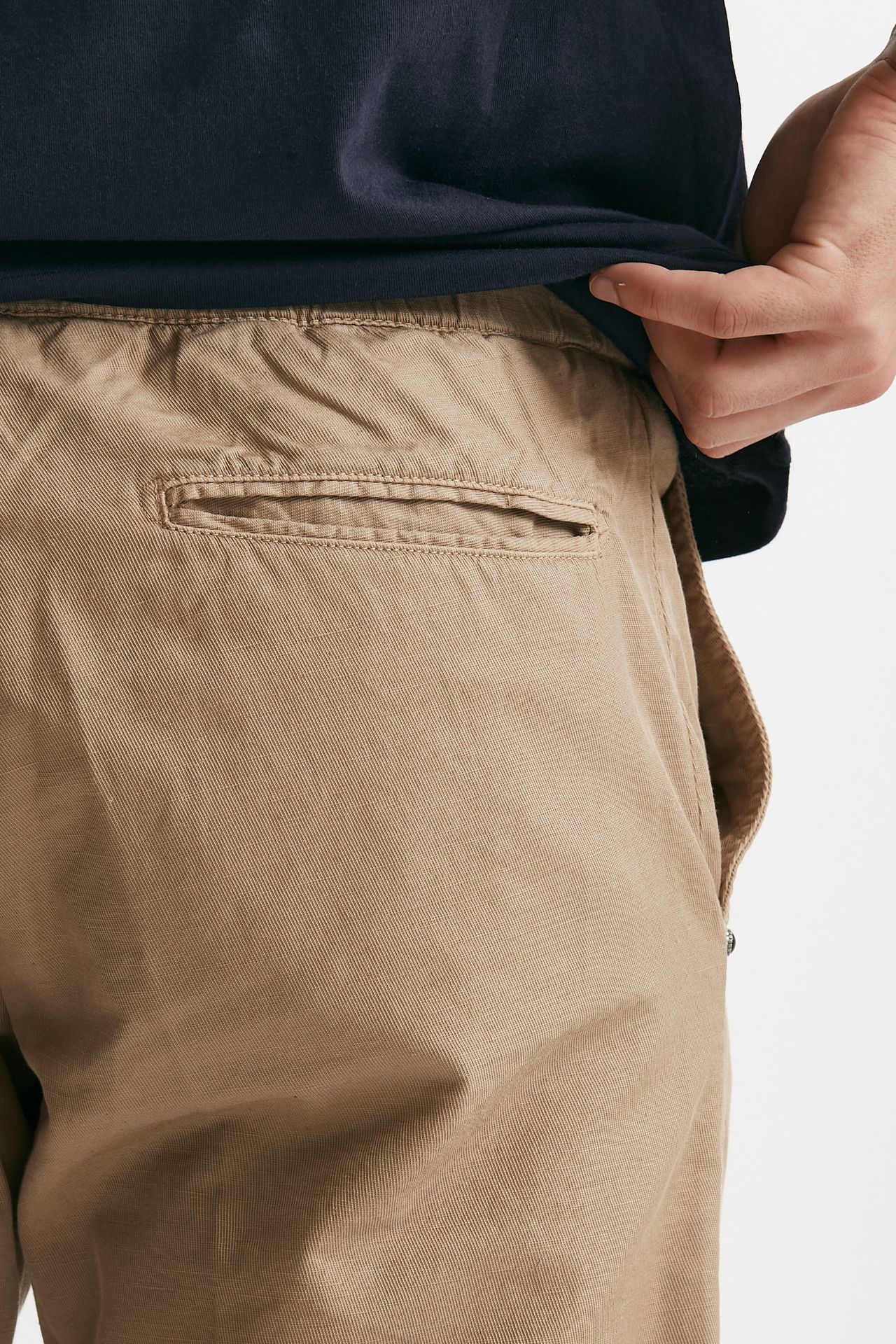 pantalone in cotone e lino stretch beige men White sand - 7