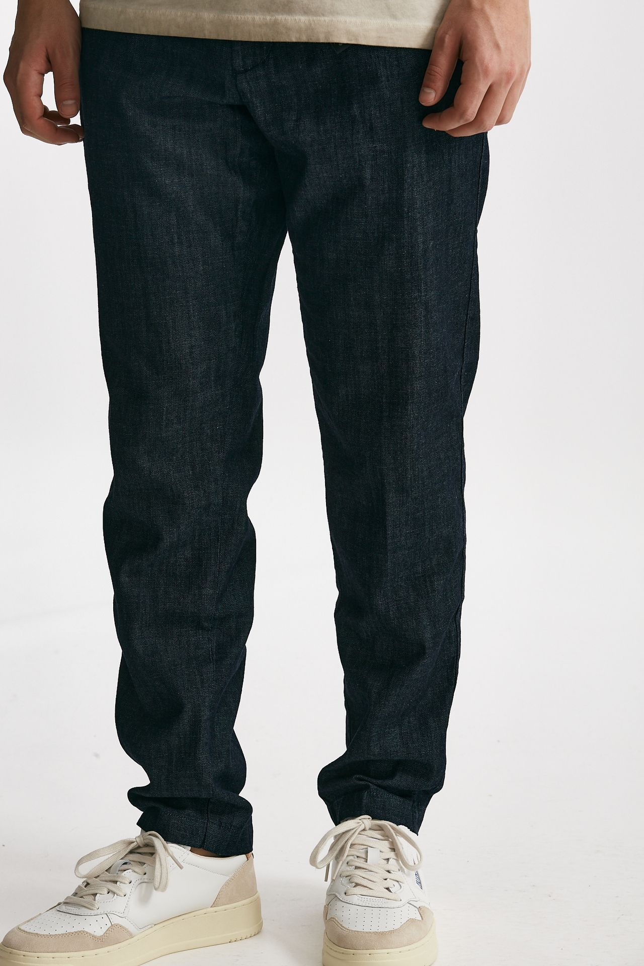 pantalone in cotone fermo chambray blu men White sand - 4