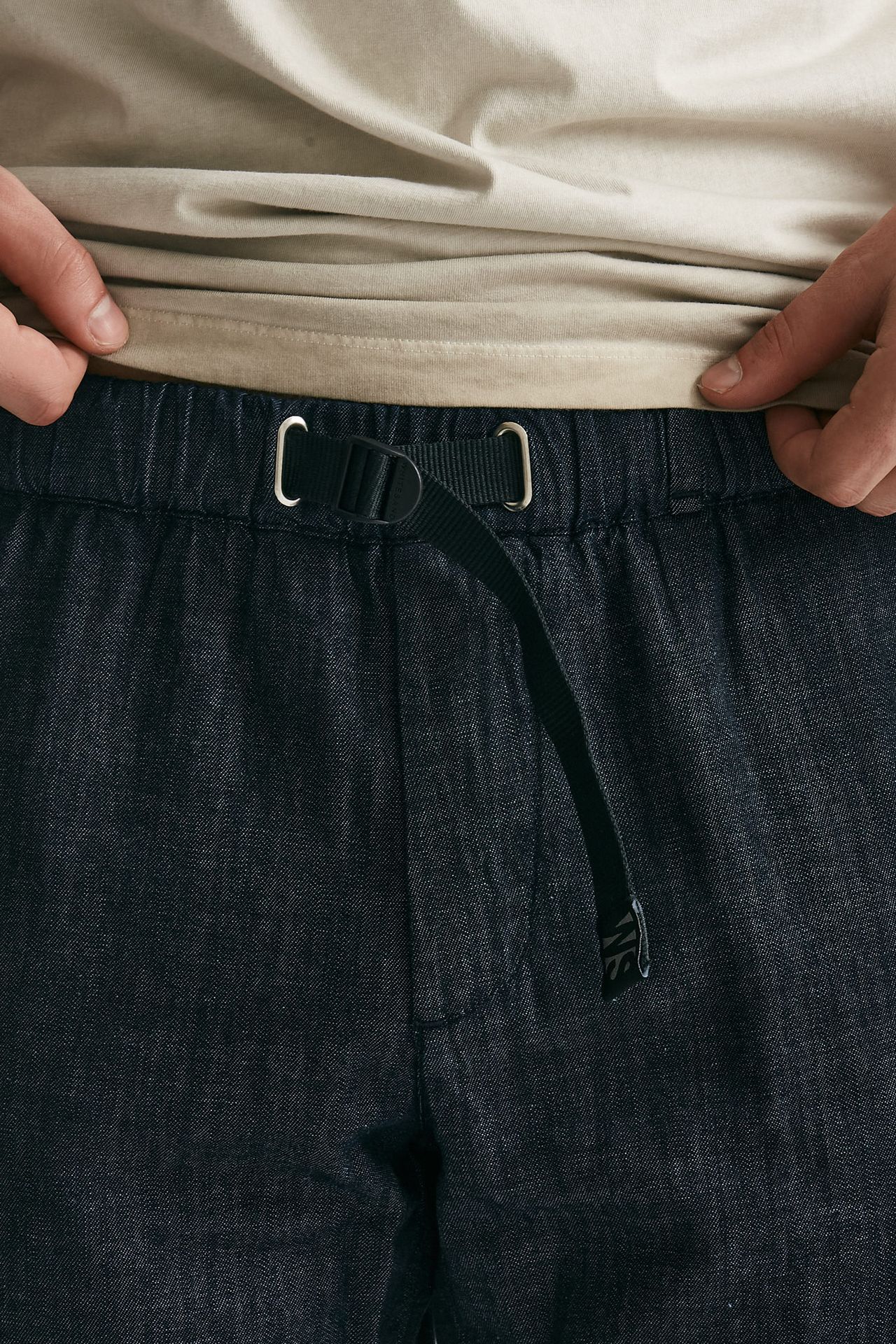 pantalone in cotone fermo chambray blu men White sand - 6