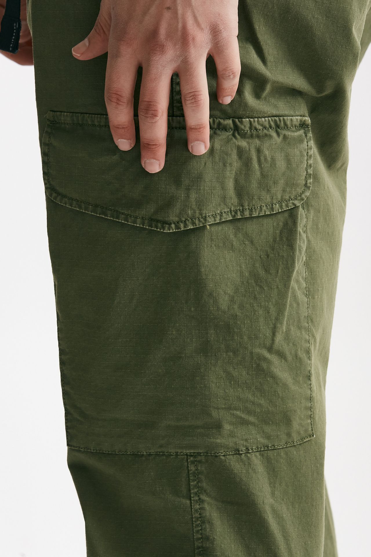 pantalone cargo in cotone ripstop stretch verde men White sand - 7