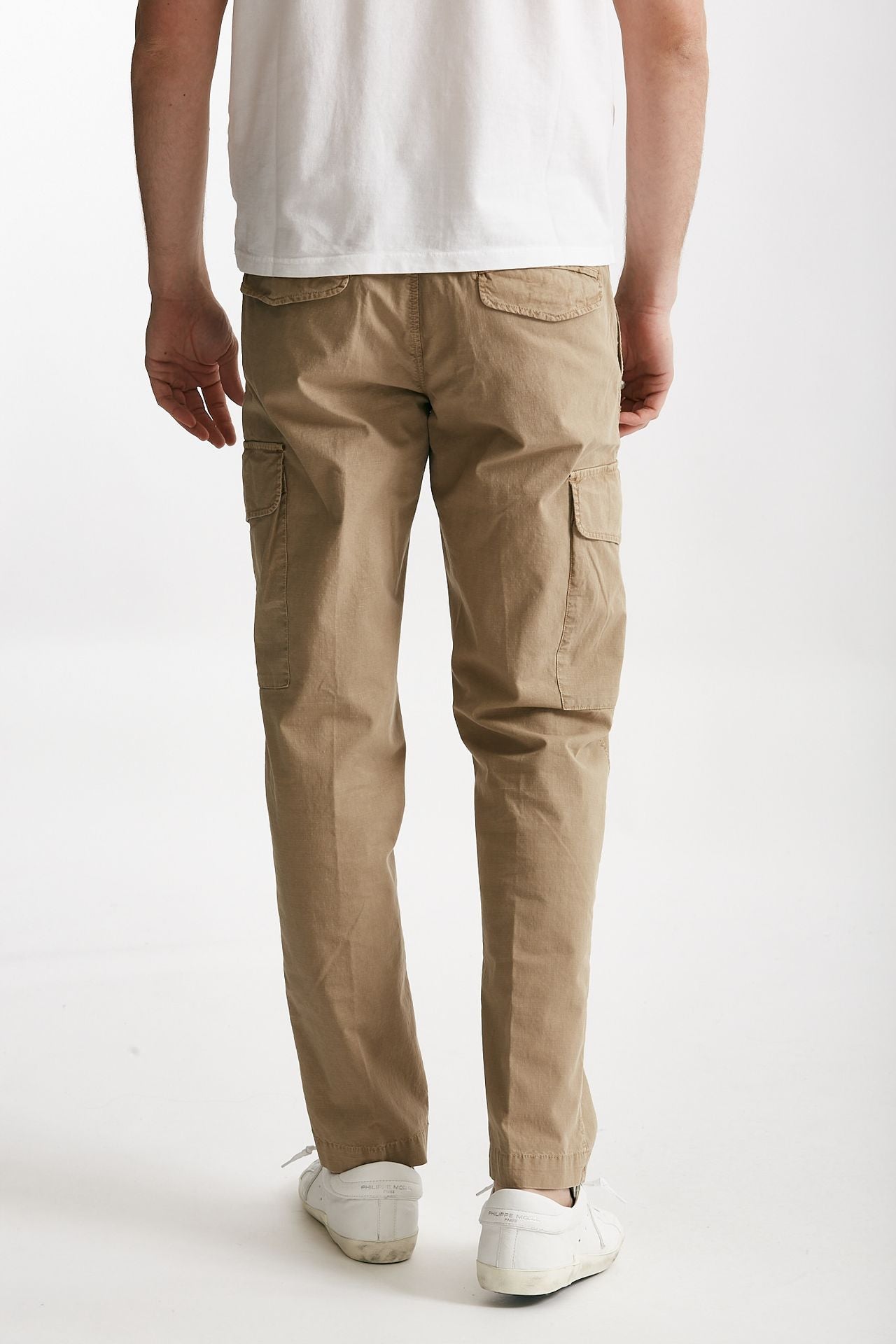 pantalone cargo in cotone ripstop stretch cammello men White sand - 3