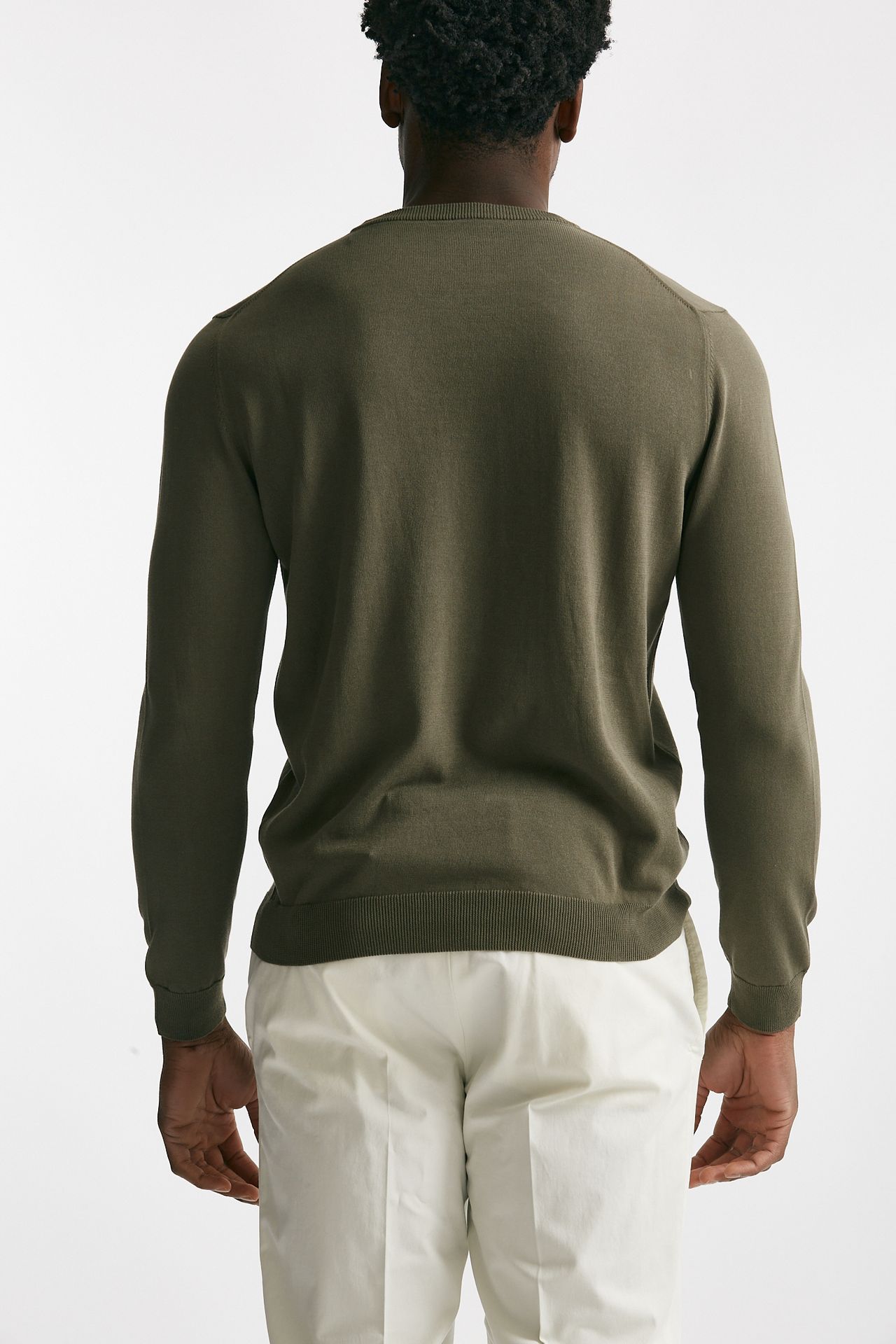 maglia in cotone girocollo verde men Zanone - 3