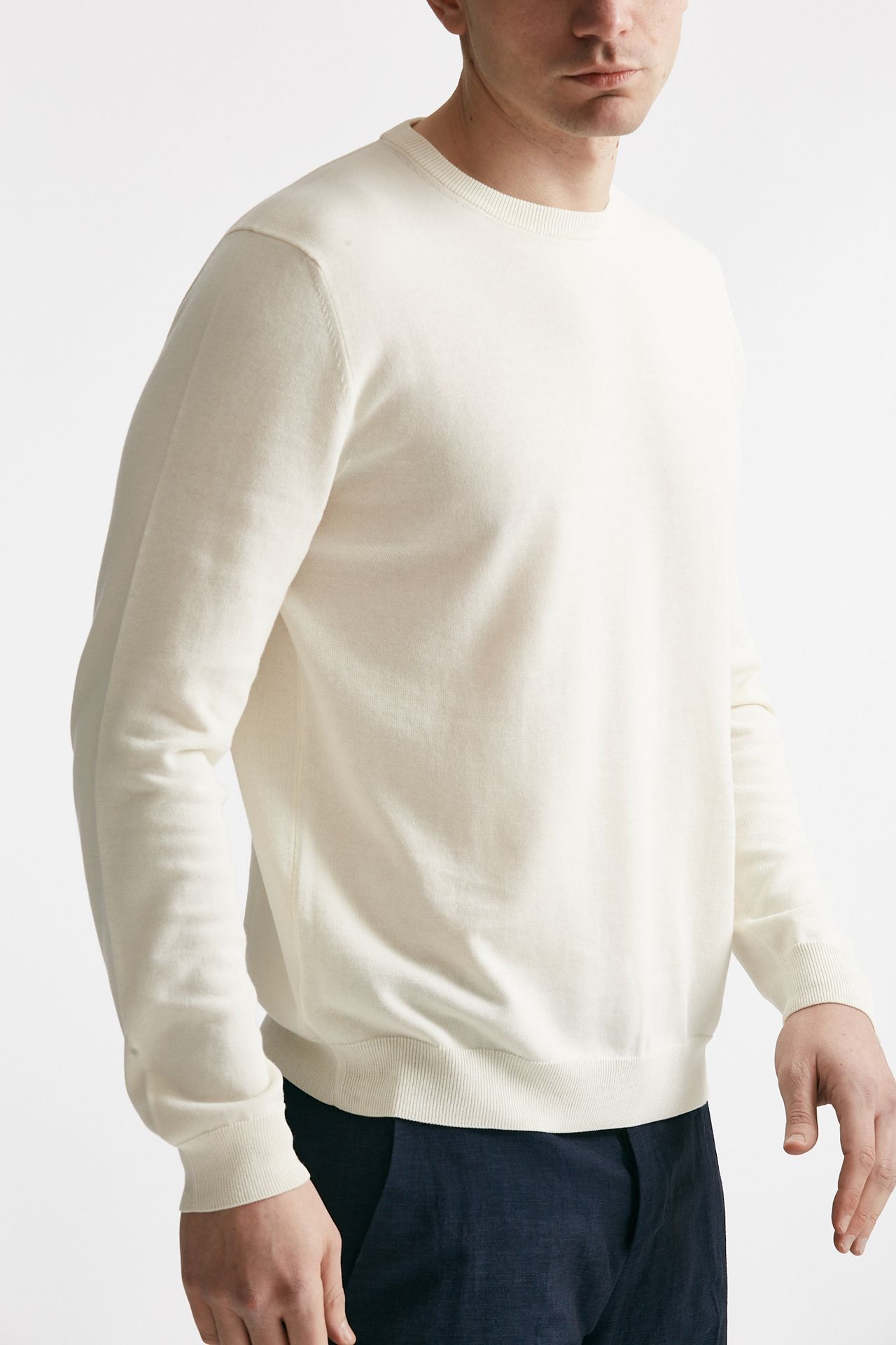 maglia in cotone girocollo panna men Zanone - 4