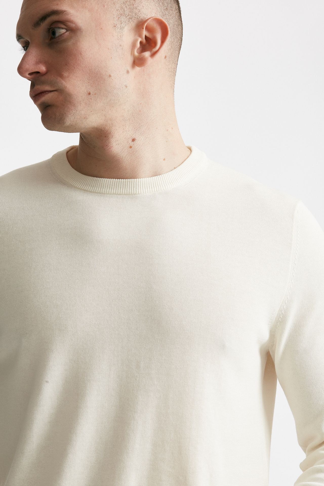 maglia in cotone girocollo panna men Zanone - 5