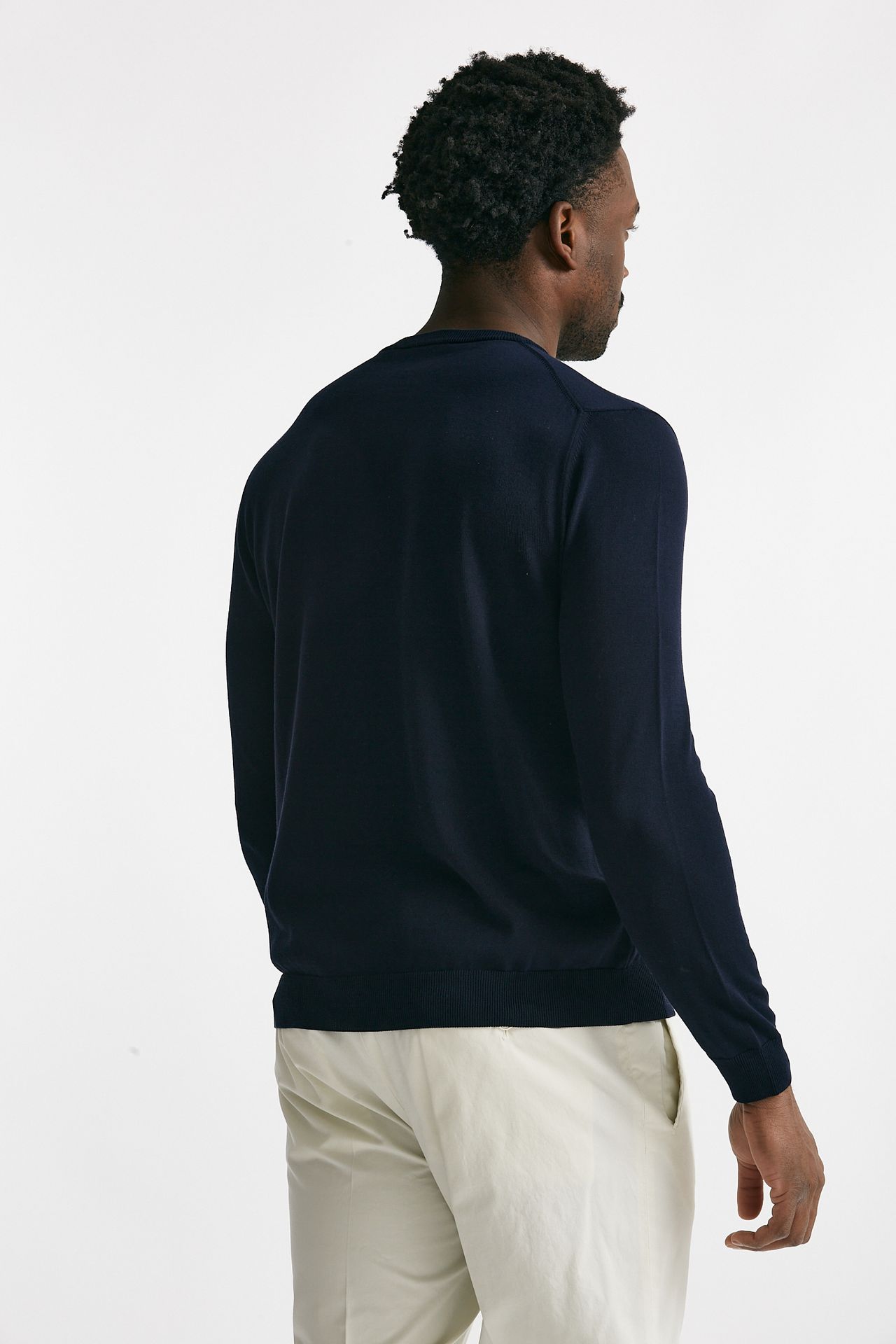 maglia in cotone girocollo blu men Zanone - 3