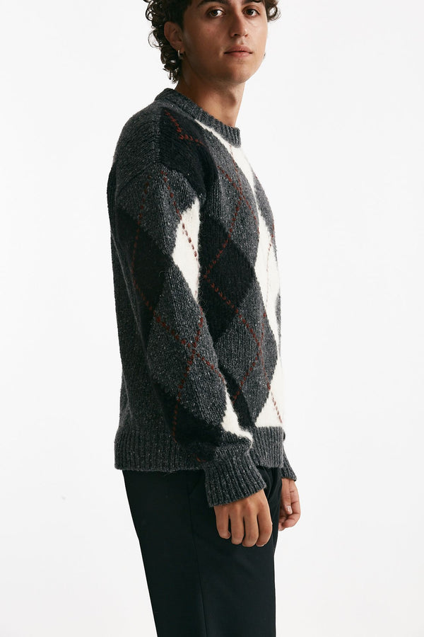 maglia girocollo in lana, alpaca e viscosa fantasia men Atomo factory