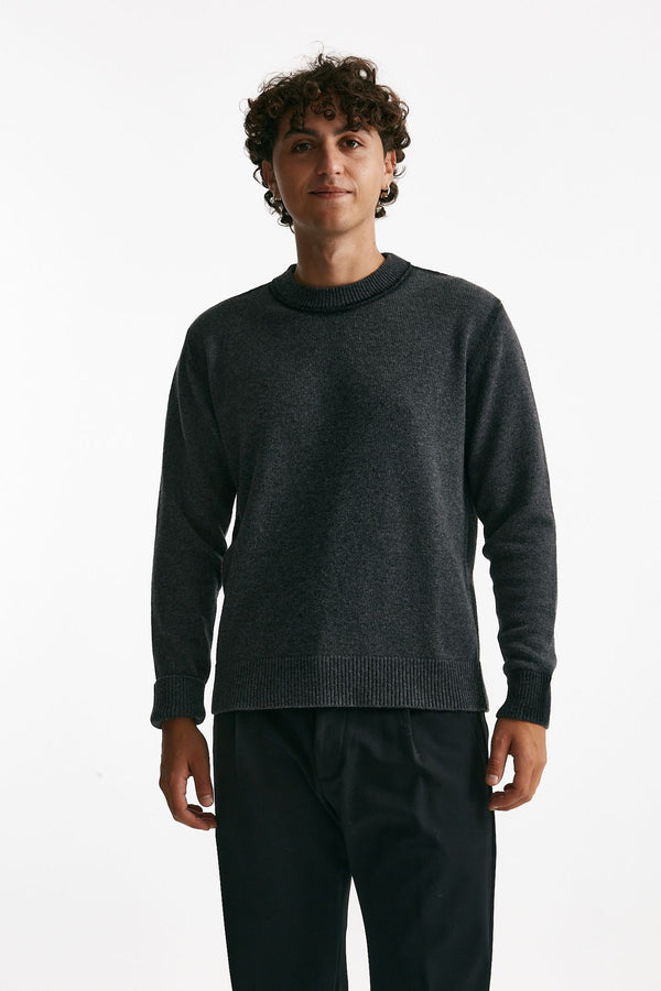 maglia girocollo in lana e polliamide grigio men Atomo factory