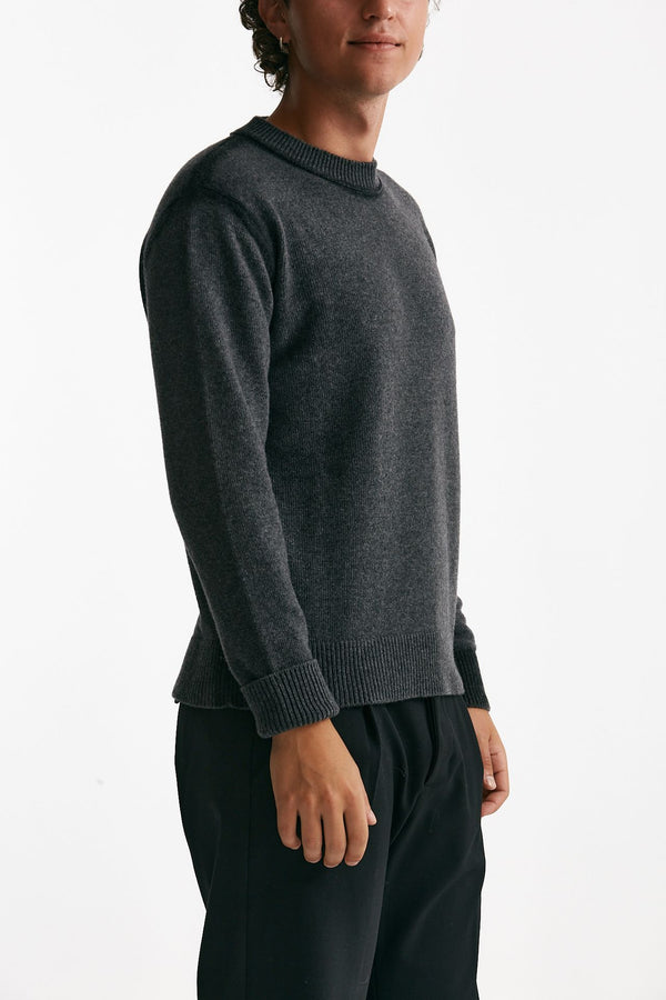 maglia girocollo in lana e polliamide grigio men Atomo factory