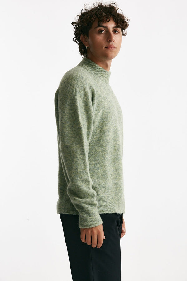 maglia lupetto in lana, polliamide e alpaca verde men Atomo factory