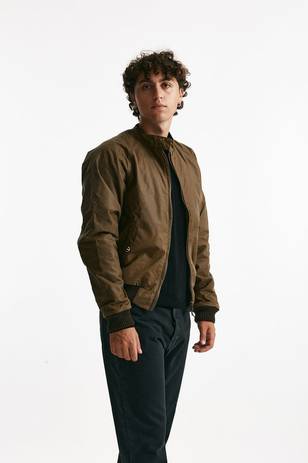 bomber merchant wax in cotone cerato sand-bruciato men Barbour