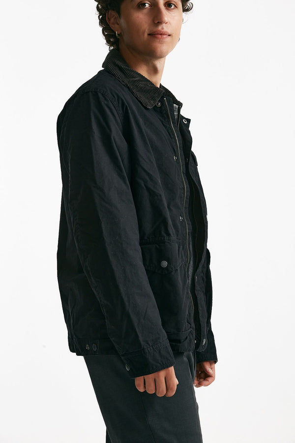 field jacket drifter wax in cotone nero men Barbour