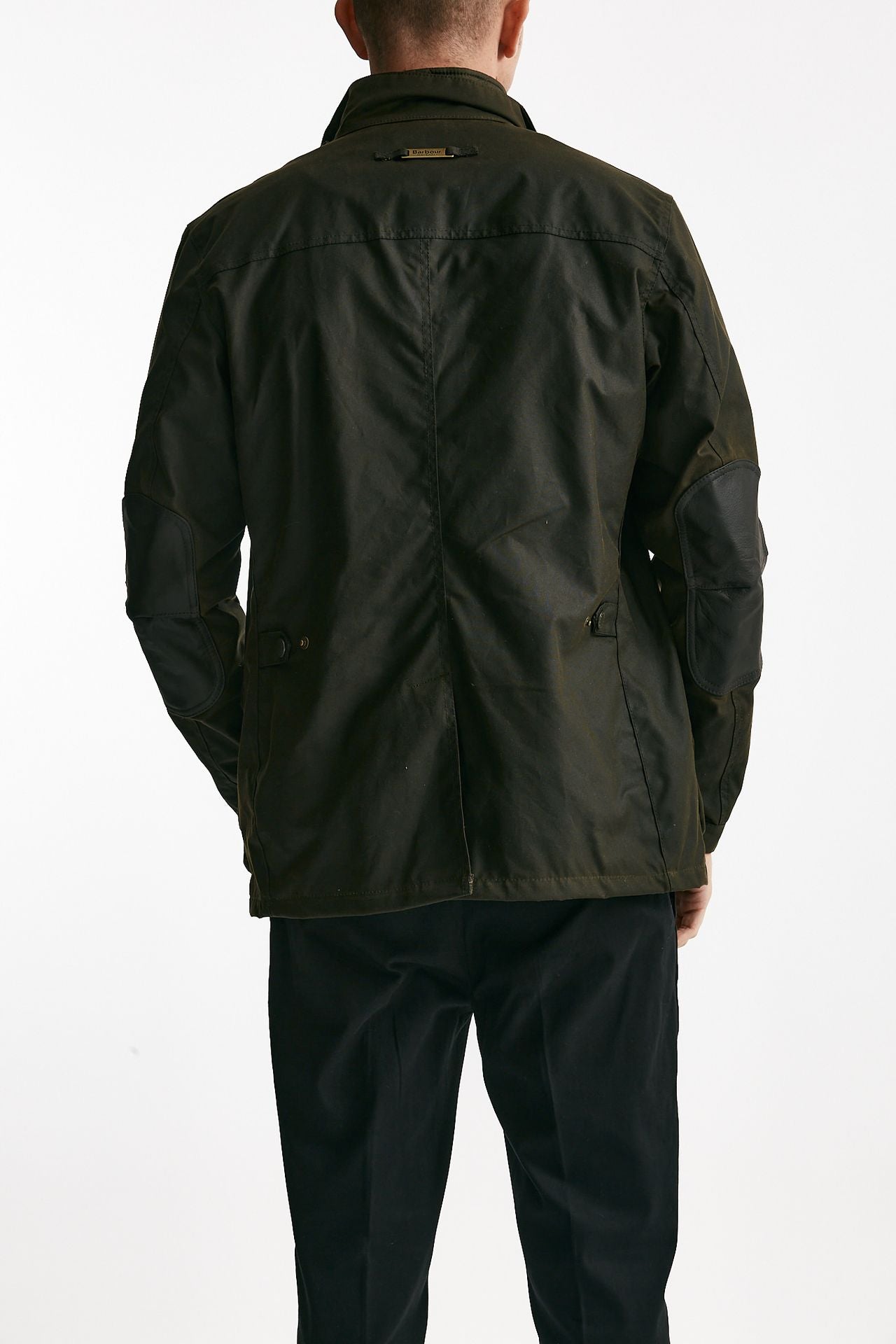 field jacket ogston wax jacket in cotone cerato olive-verde men Barbour - 4
