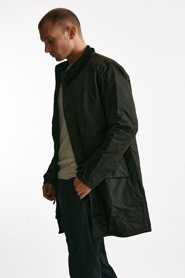 soprabito mac wax in cotone cerato dark brown-marrone men Barbour