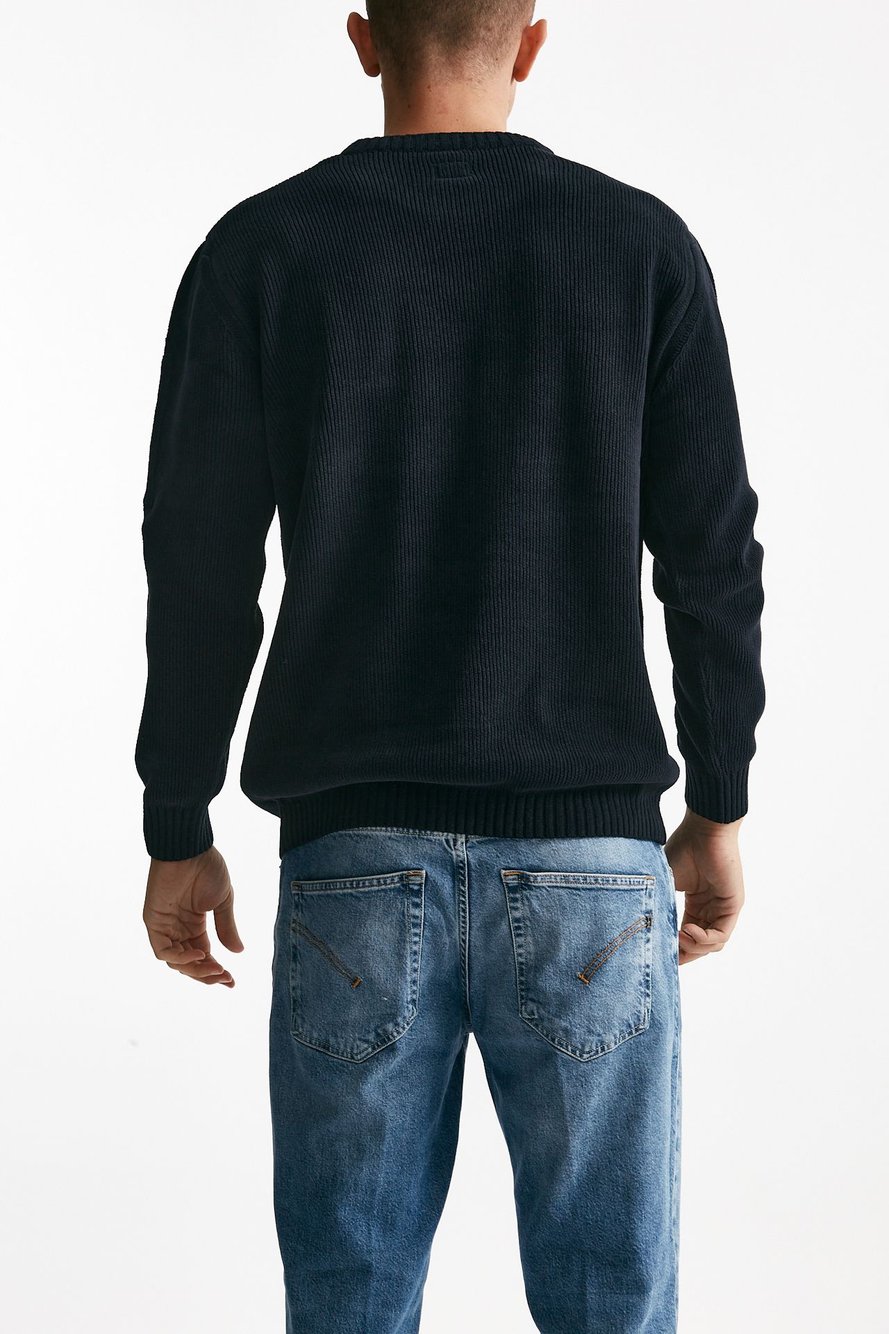 maglia crew neck chenille in ciniglia blu men C.p. company - 3