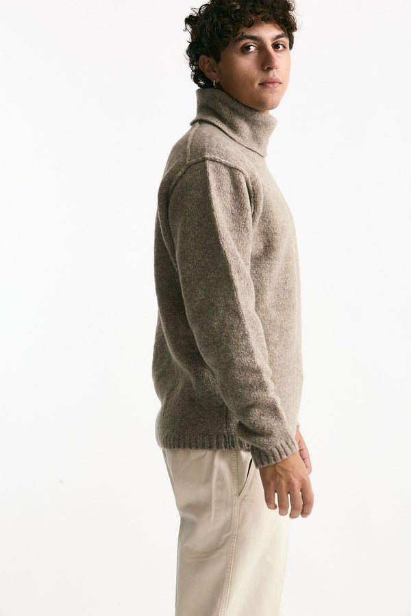 Dolcevita in lana e poliammide stretch bouclè beige men C.p. company