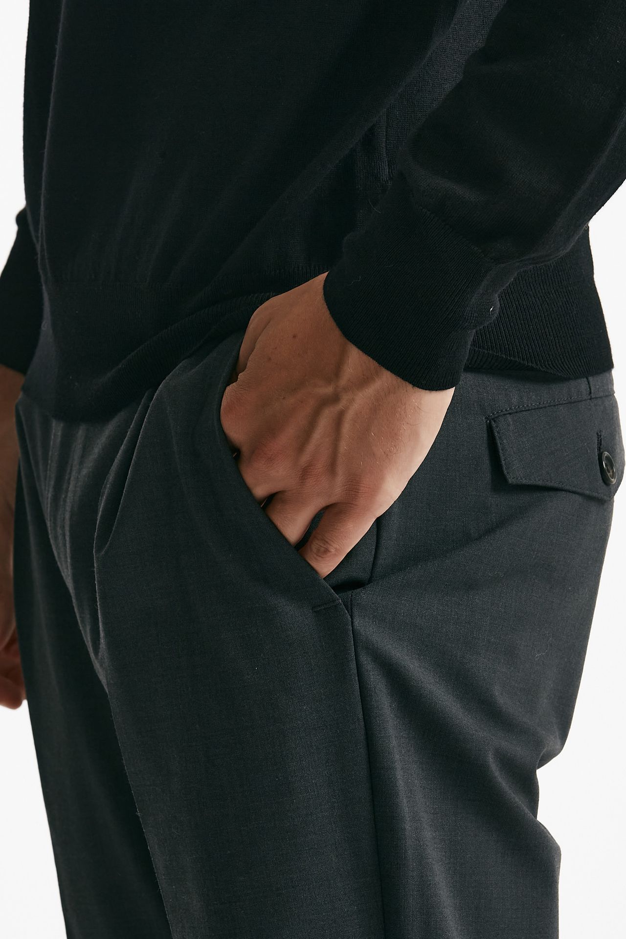 pantalone prince pence lana e poliestere stretch grigio antracite men Department five - 6