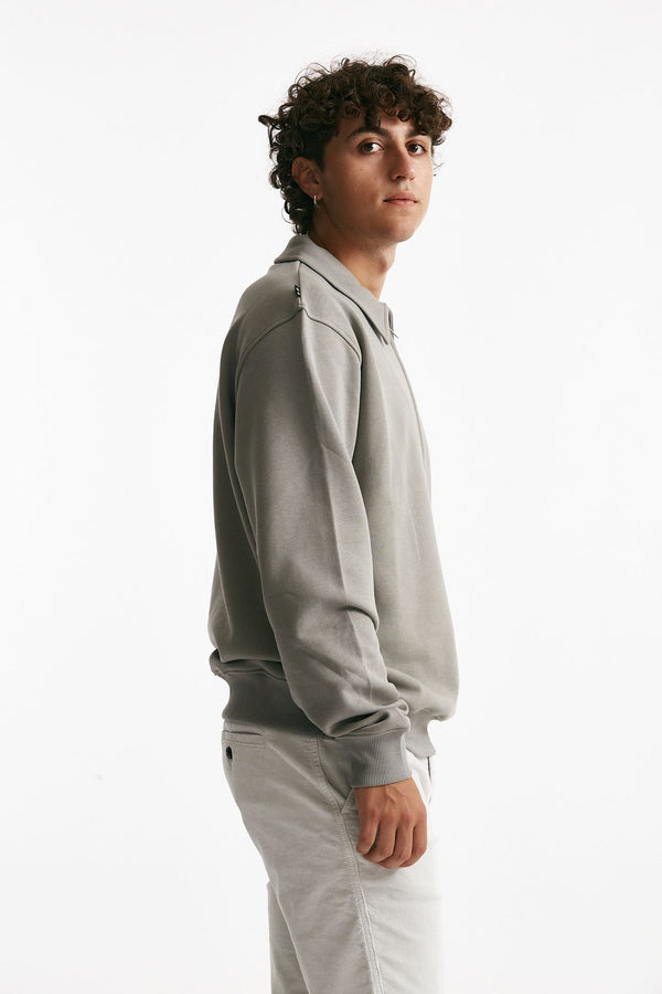 felpa in cotone grigio mezza zip men Department five