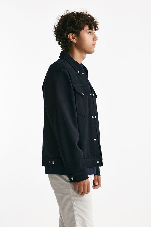 giubbino in misto lana blu men Department five