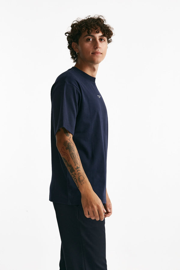 t-shirt in cotone blu men Drôle de monsieur