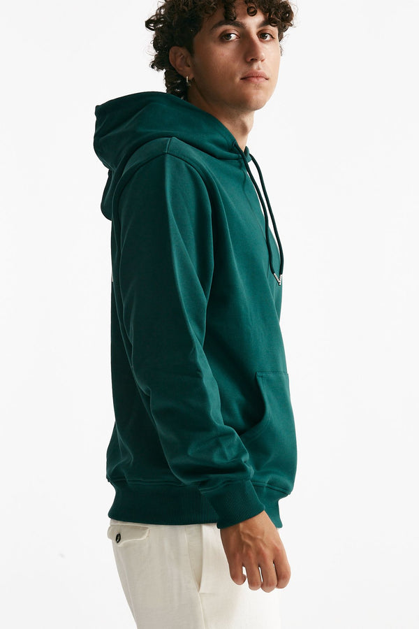 felpa cappuccio in cotone verde men Drôle de monsieur