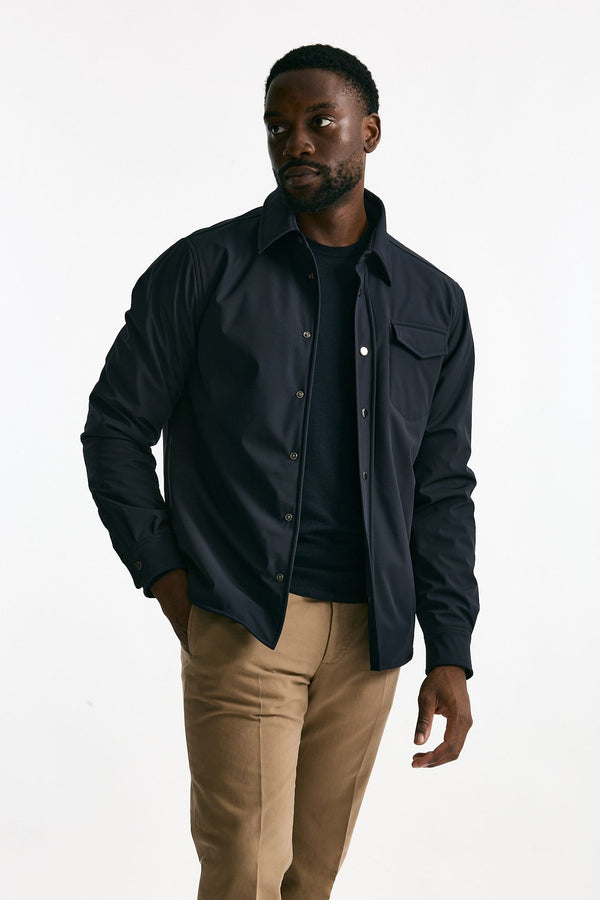 Giubbino in nylon stretch blu men Drumohr