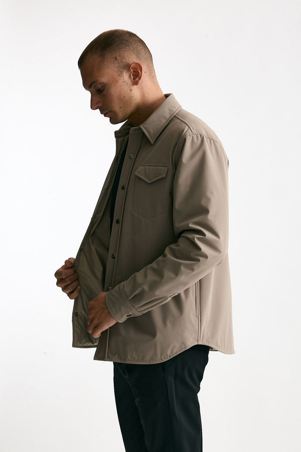 Giubbino in nylon stretch beige men Drumohr