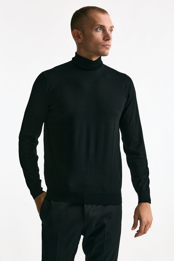 Dolcevita MODERN in lana rasata nero men Drumohr