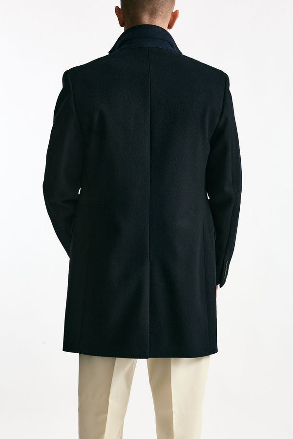 Cappotto FAY monopetto in lana e cashmere blu men Fay