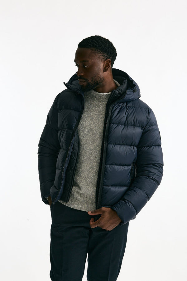 Piumino imbottito double front blu in nylon men Fay