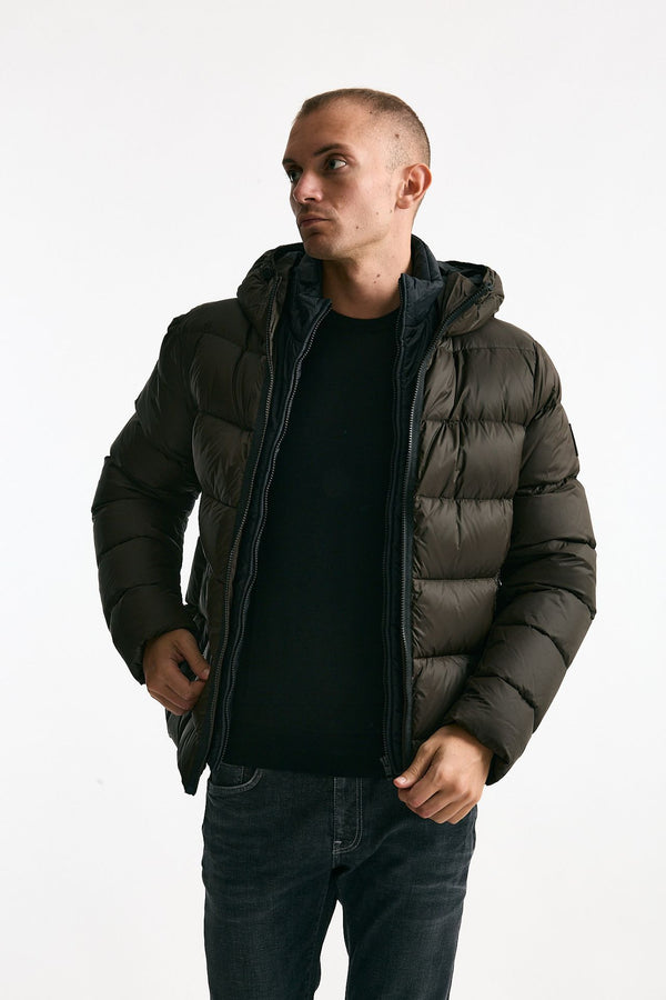 Piumino imbottito double front in nylon marrone men Fay