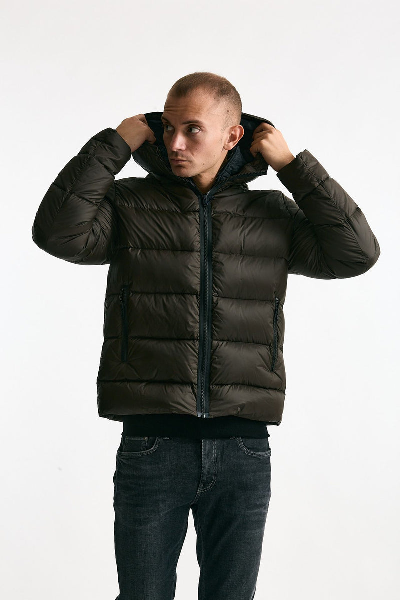 Piumino imbottito double front in nylon marrone men Fay