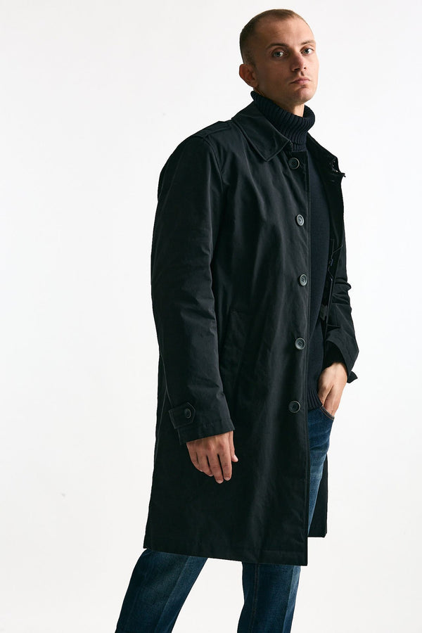 Trench monopetto in cotone impermeabilizzato blu men Herno