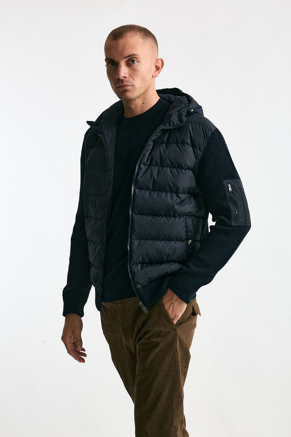 Giubbino blu esterno lana e nylon men Herno