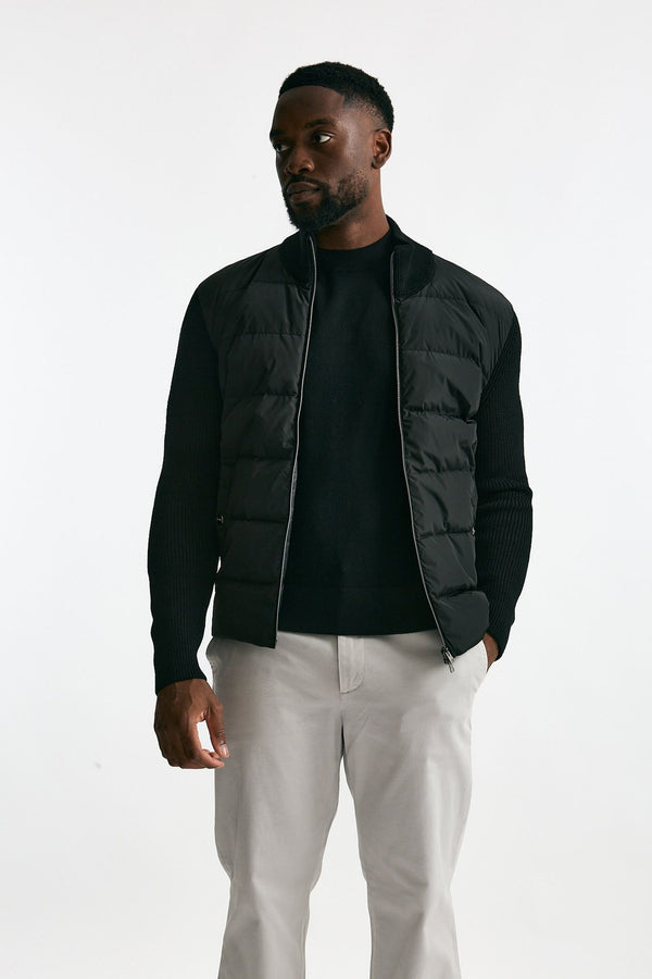 Giubbino nero esterno bimateriale men Herno