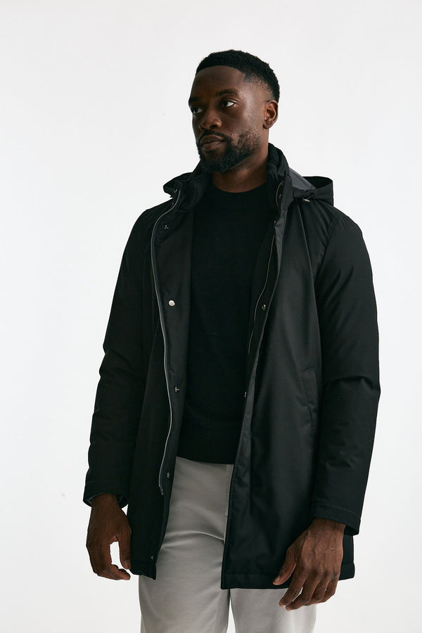 Parka nero esterno in nylon men Herno