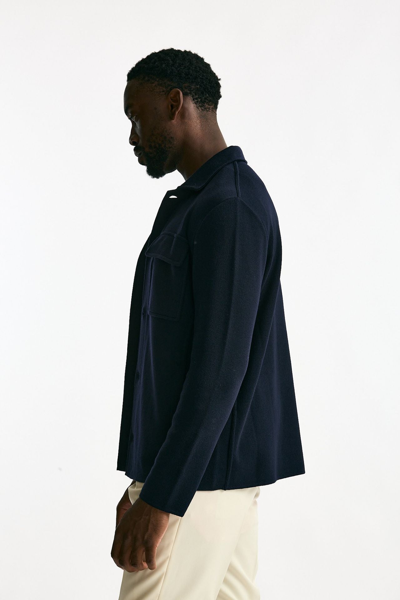 Overshirt in lana blu men Lardini - 3