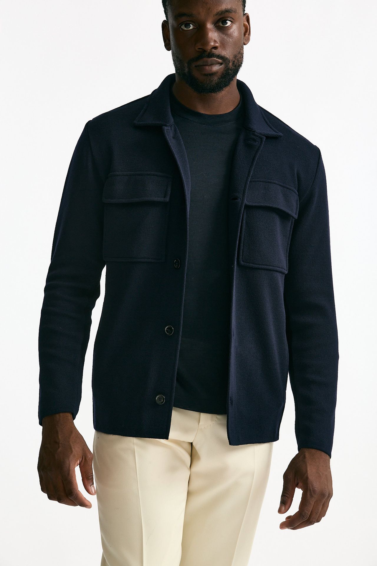 Overshirt in lana blu men Lardini - 5