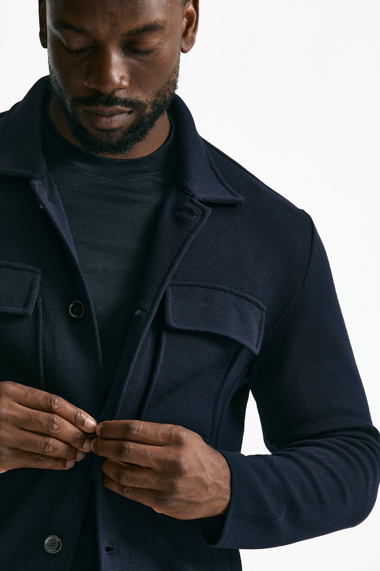 Overshirt in lana blu men Lardini - 6