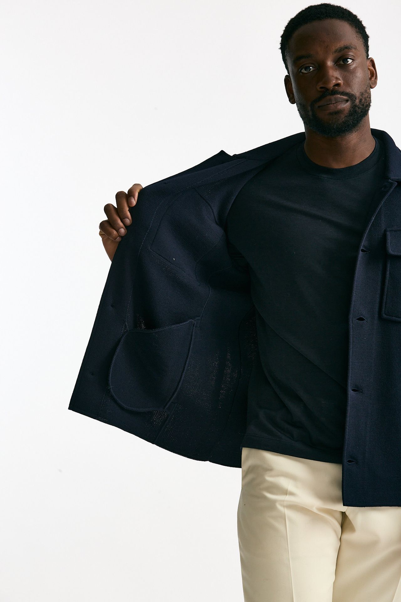 Overshirt in lana blu men Lardini - 8