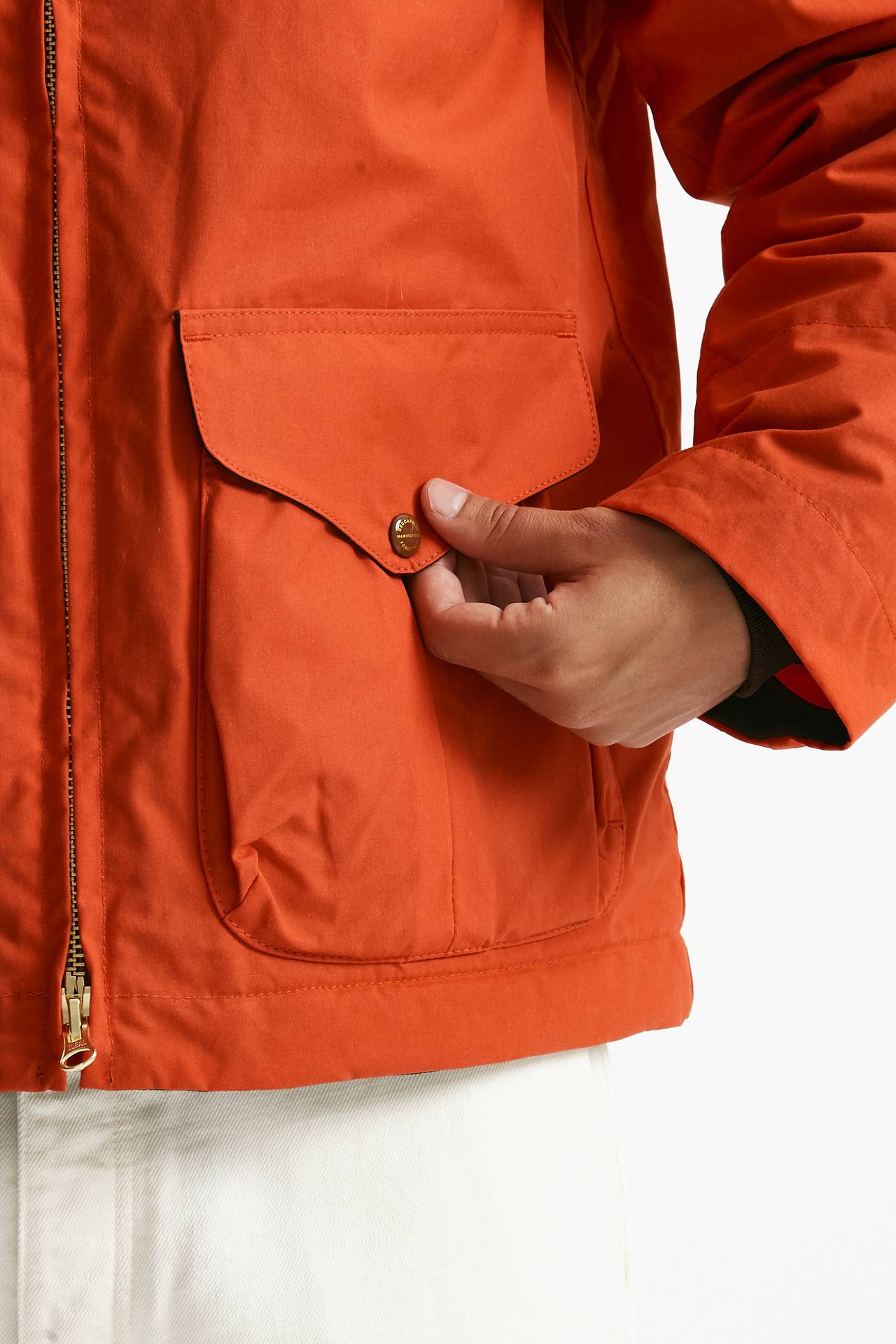 giubbotto blazer coat in cotone cerato arancio men Manifattura ceccarelli - 7