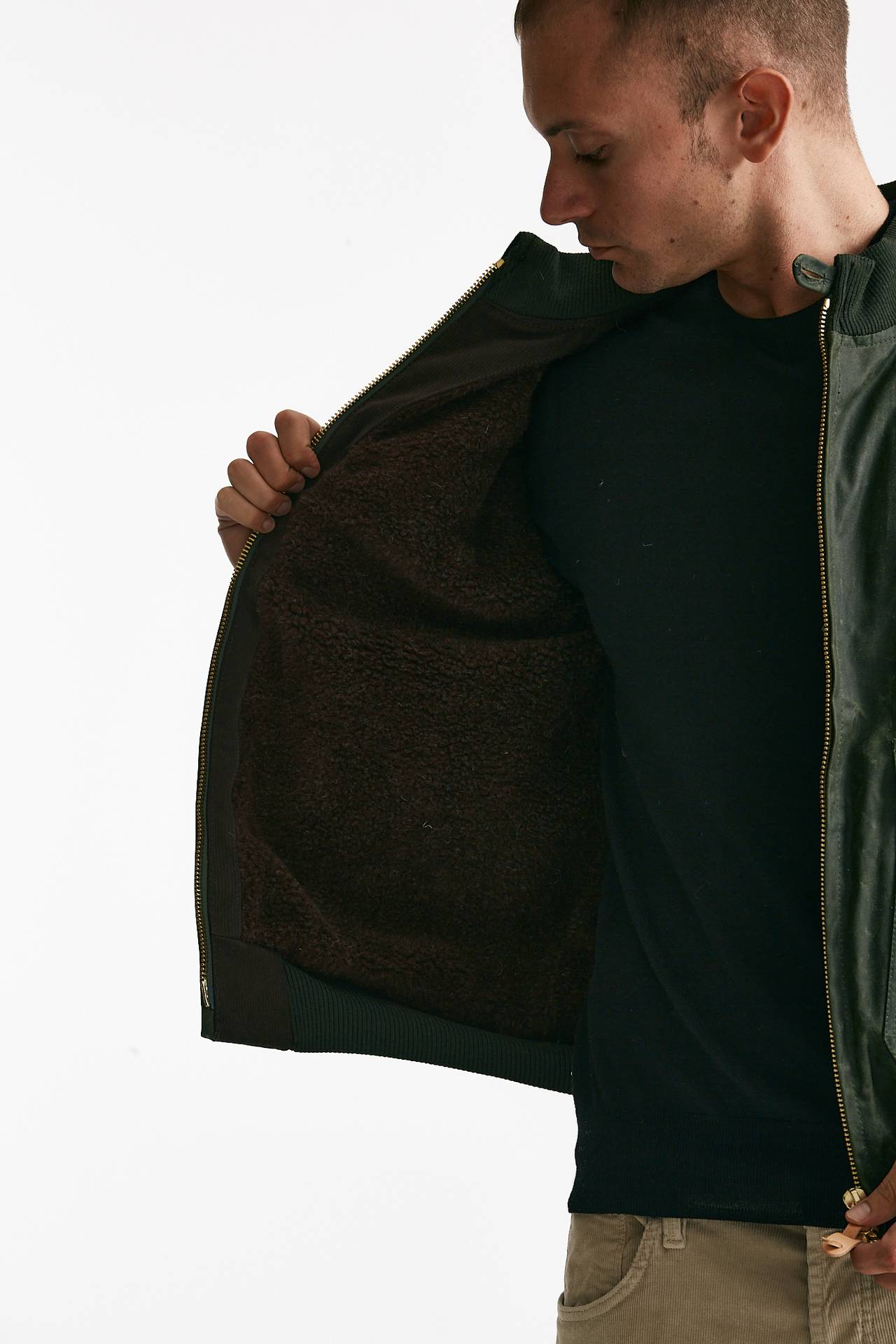 bomber new bomber in cotone cerato verde men Manifattura ceccarelli - 7