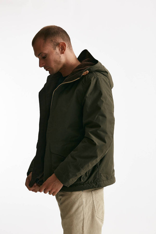 giubbotto blazer coat in cotone cerato marrone men Manifattura ceccarelli