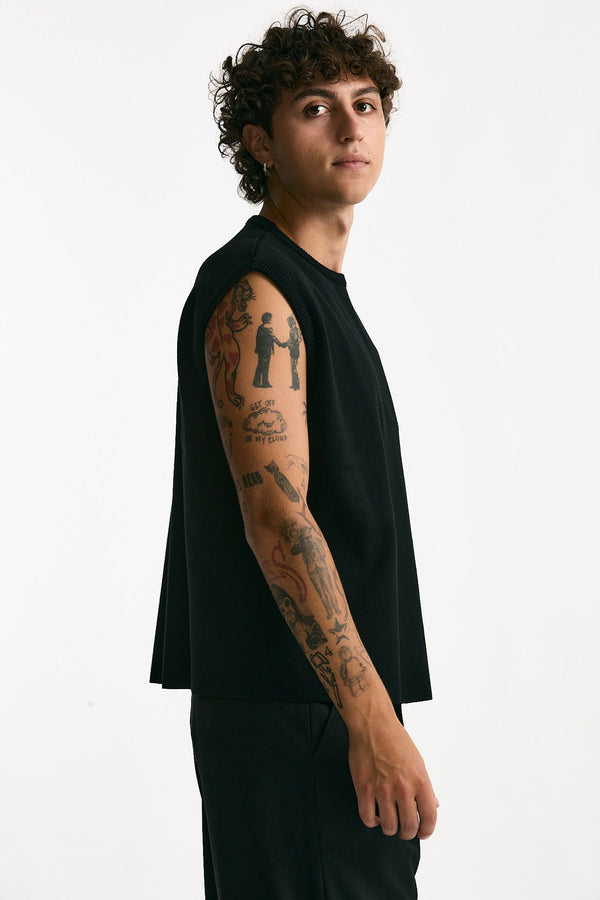 Gilet girocollo nero men Marsēm