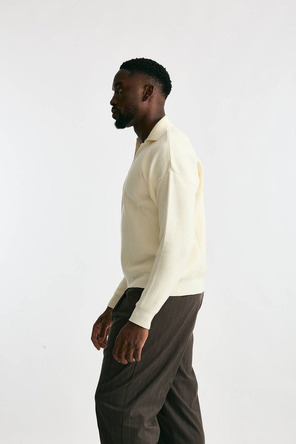 Maglia Polo scollo a V bianco men Marsēm