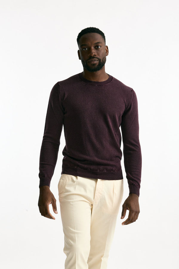 Maglia in lana e cashmere lavata bordeaux men Mauro ottaviani