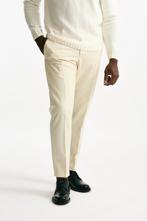 Pantalone EDGE-REBEL in lana ferma panna men Pt torino